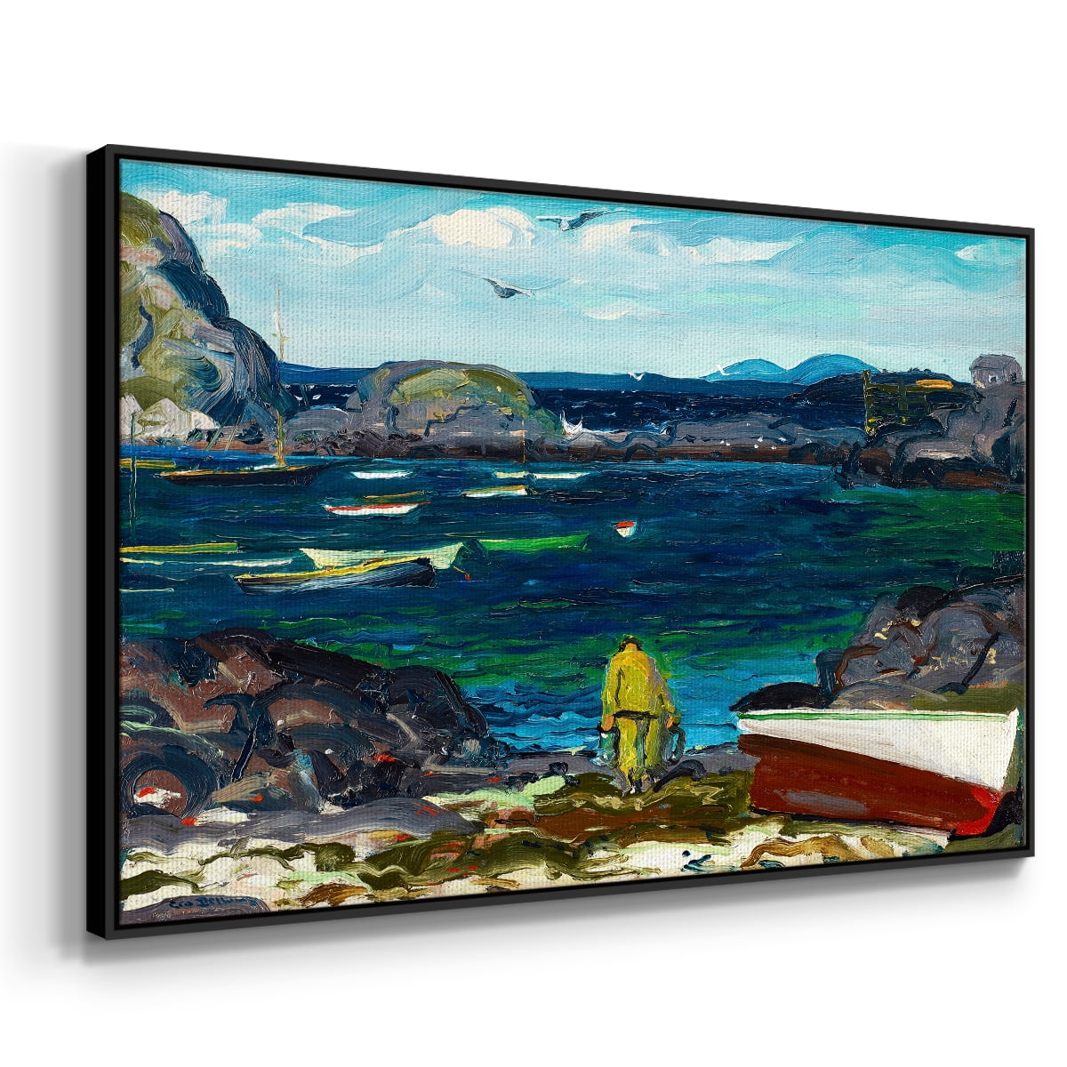 Vintage Landscape-CXVIII By Wexford Home Framed in Black Wood Gallery Wrapped Canvas 17 in. x 25 in.