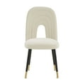 thumbnail image 4 of MEXIYA Leona Modern Velvet Beige Dining Chairs Upholstered Performance Velvet Dining Chair with Black Gold Legs, 4 of 6
