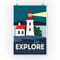 thumbnail image 3 of Bass Harbor, Maine, Go Explore, Lighthouse (12x18 Wall Art Poster, Room Decor), 3 of 3