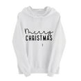 thumbnail image 2 of Ounisa Christmas Women's Pullover Sweatshirt Drawstring The Season Christmas Letter Printed Hoodie Long Sleeve Tops with Pocket, 2 of 6