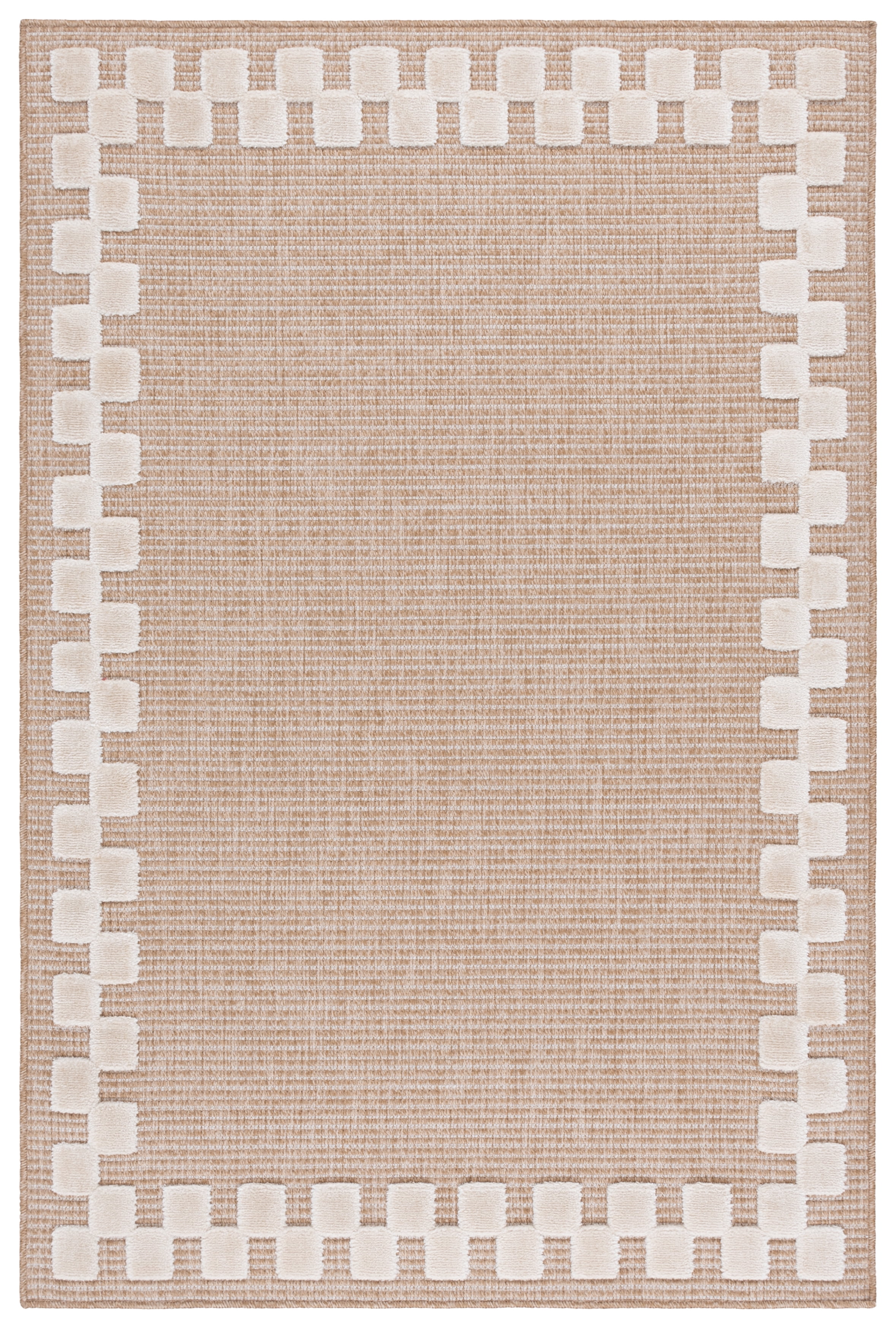 Safavieh Clayton Hervey Bordered Indoor/Outdoor Area Rug, Natural/Ivory, 5'3" x 7'6"
