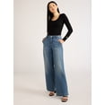 thumbnail image 2 of Scoop Women's Mid Rise Wide Leg Jeans, Sizes 0-20, 2 of 5