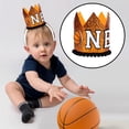 thumbnail image 5 of Basketball 1st Birthday Hat, Baby Boys First Birthday Glitter Crown Orange, One Year Old Sports Theme Party Photo Props Decorations Supplies Favors, 5 of 7