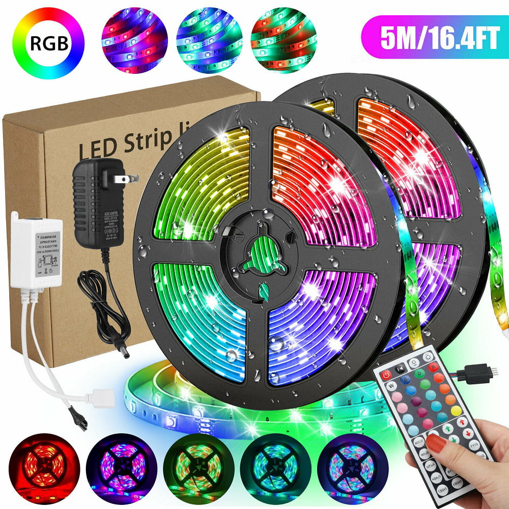 50FT LED Strip Lights 3528 RGB SMD Fairy String W/ Remote Xmas Party TV 