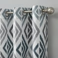 thumbnail image 4 of No. 918 Sora Print Ikat Geometric Semi-Sheer Grommet Curtain Panel 40" x 63" , Teal/Ikat, 4 of 5