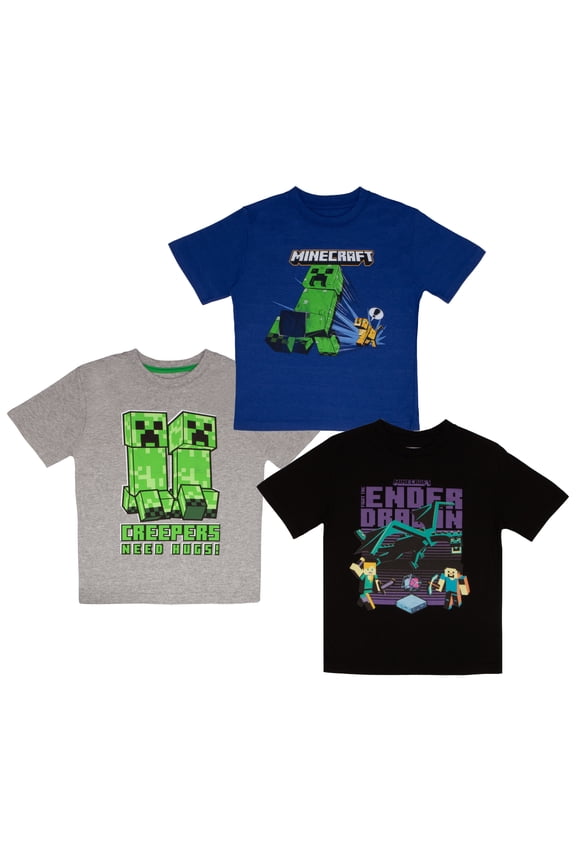 Boys Creeper Short Sleeve Graphic T-Shirt 3-Pack (Little & Big Boys), Sizes 416