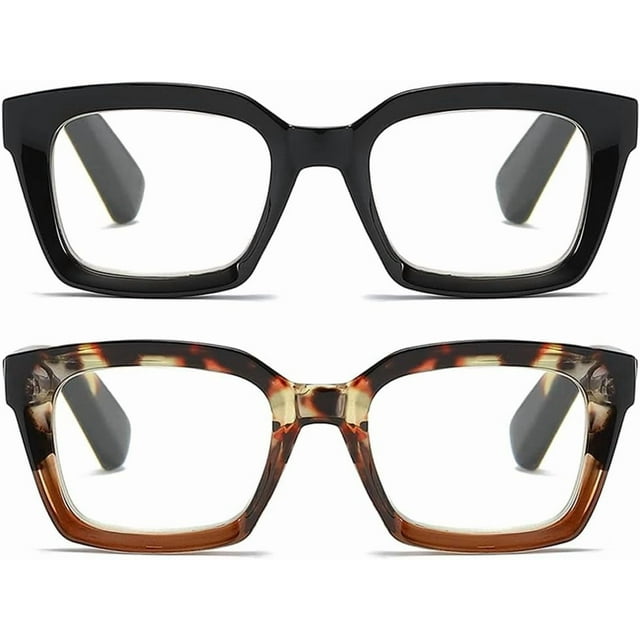 Reading Glasses for Women Oprah Style Square Reader with Spring Hinge Blue Light Blocking for Ladies