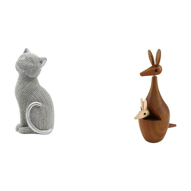 Estatua de gato, figura de escritorio, escultura de animal, resina, madera, adorno para el hogar, estante, decoración, artesanías, adecuado para sala