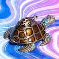 thumbnail image 5 of Waltz&F Turtle Trinket Jewelry Box with Sparkling Light Green Crystals,Hinged Trinket Box Hand-painted Figurine Collectible Ring Holder, 5 of 6
