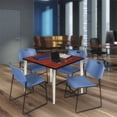 thumbnail image 3 of 42" Square Breakroom Table- Cherry Top- Chrome Base & 4 Zeng Stack Chairs- Blue, 3 of 10