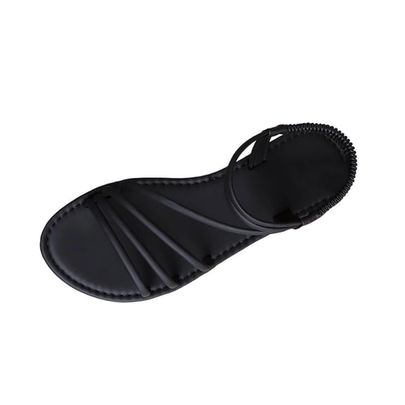 ZACPNCV Womens Plus Size Flat Sandals Wrap Around Tie Strap Comfort Casual Beach Shoes Summer