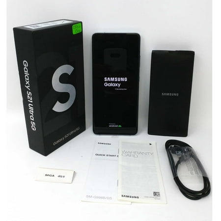 Open Box Samsung Galaxy S21 Ultra 5G 256GB SM-G998B/DS Factory Unlocked 12GB RAM Phone - Silver