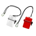 thumbnail image 1 of Vensio -2 Pack Waterproof Floating Sail Boxes for Kayaking and Diving, Portable Small Capsule Storage Container with Neck Lanyard and Carabiner Hook for Keys and Cash, 1 of 10