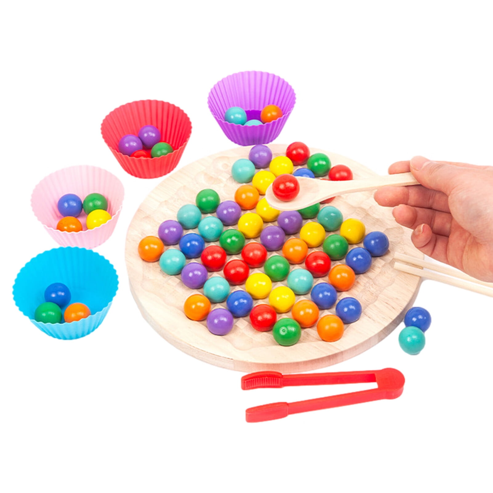Wooden Peg Board Beads Game Colorful Rainbow Beads Uganda Ubuy