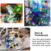 Zhuge 100 Pcs Multi-Color Flat Glass Gemstone Beads, Vase Fillers & Aquarium Decor Rocks, Green