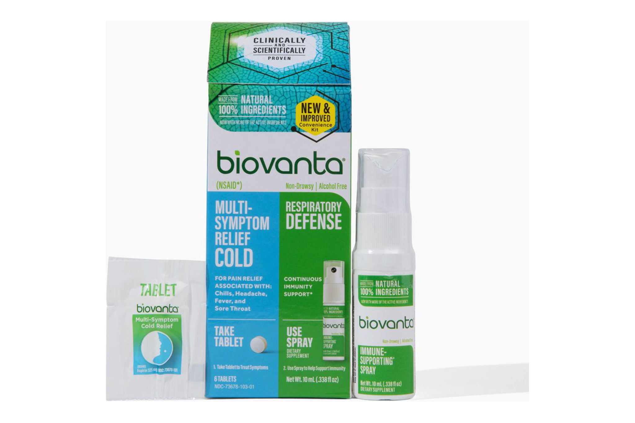 (2 pack) Biovanta New & Improved Dual Action Throat Spray Convenience Kit