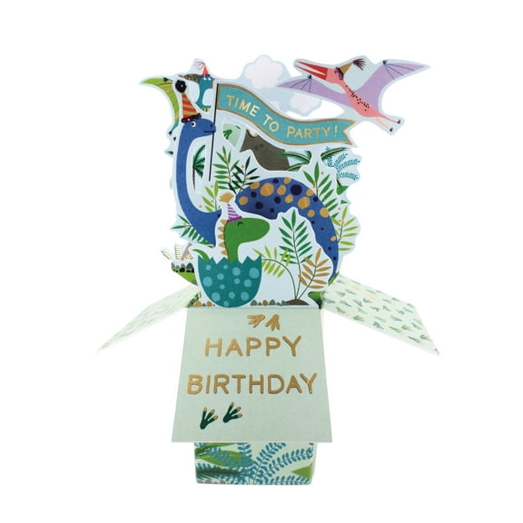 Clever Cube Pop Up Card - Birthday - Dinosaurs