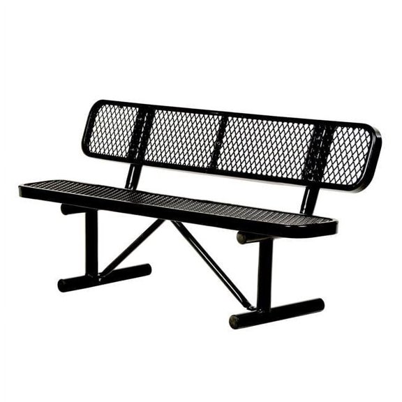 Vestil Manufacturing BEN-MX-96-BK 96 in. Expanded Metal Bench - Black