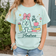 thumbnail image 5 of Back To School Shirt, Personalized Name Tee, Cute Alphabet Letter Outfit, First Day Of School Gift, Teacher Classroom Student Shirt, 5 of 10