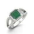 thumbnail image 2 of 2.5 Ctw Square Shape Green Onyx 925 Sterling Silver Split Shank Valentines Day Gifts Ring, 2 of 4