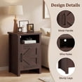 thumbnail image 4 of Homall Farmhouse Nightstand 1 Piece with Shelf and Barn Door Wood Modern Beside Tables for Bedroom Living Room, Dark Brown, 4 of 7