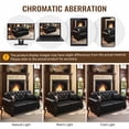 thumbnail image 4 of FFH Living Room Furniture Sets Faux Leather, 3 Seater with Ottoman and 2 Seater, Modern Seating Set, Black, 4 of 7