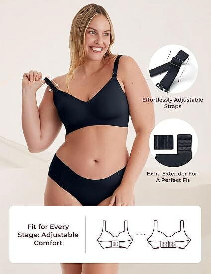 Momcozy Nursing Bras for Breastfeeding, Seamless Ultra Comfort Maternity Bra, Natural Shape, Pregnancy Sleep Bralette