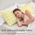 thumbnail image 5 of Yellow Plaid Throw Pillow Covers, Modern Minimalist Checkered Soft Breathable Pillow Cases with Invisible Zipper for Sleeping, Long Body Pillowcases for Couch Bed Sofa Chair 20x60 Inches, 5 of 9