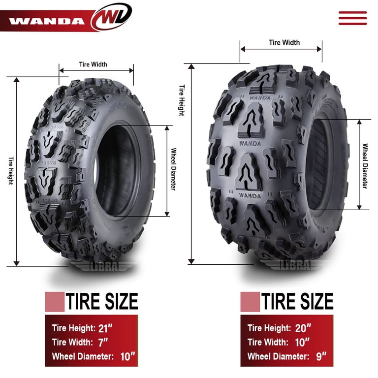 21x7-10 21x7x10 & 20x10-9 Sport ATV Tire Set for Suzuki LTZ400 250