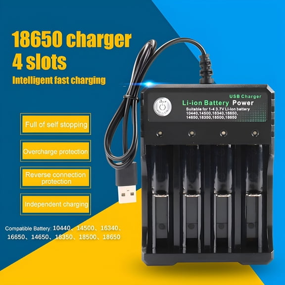 GJX Universal Smart Rechargeable Li-Ion Battery Charger for 18650 18500 16340 14500