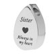 thumbnail image 5 of Urna pequeña con forma de lágrima con la frase "Siempre en mi corazón", recuerdo para pendientes y llavero. Hermana, 5 of 9
