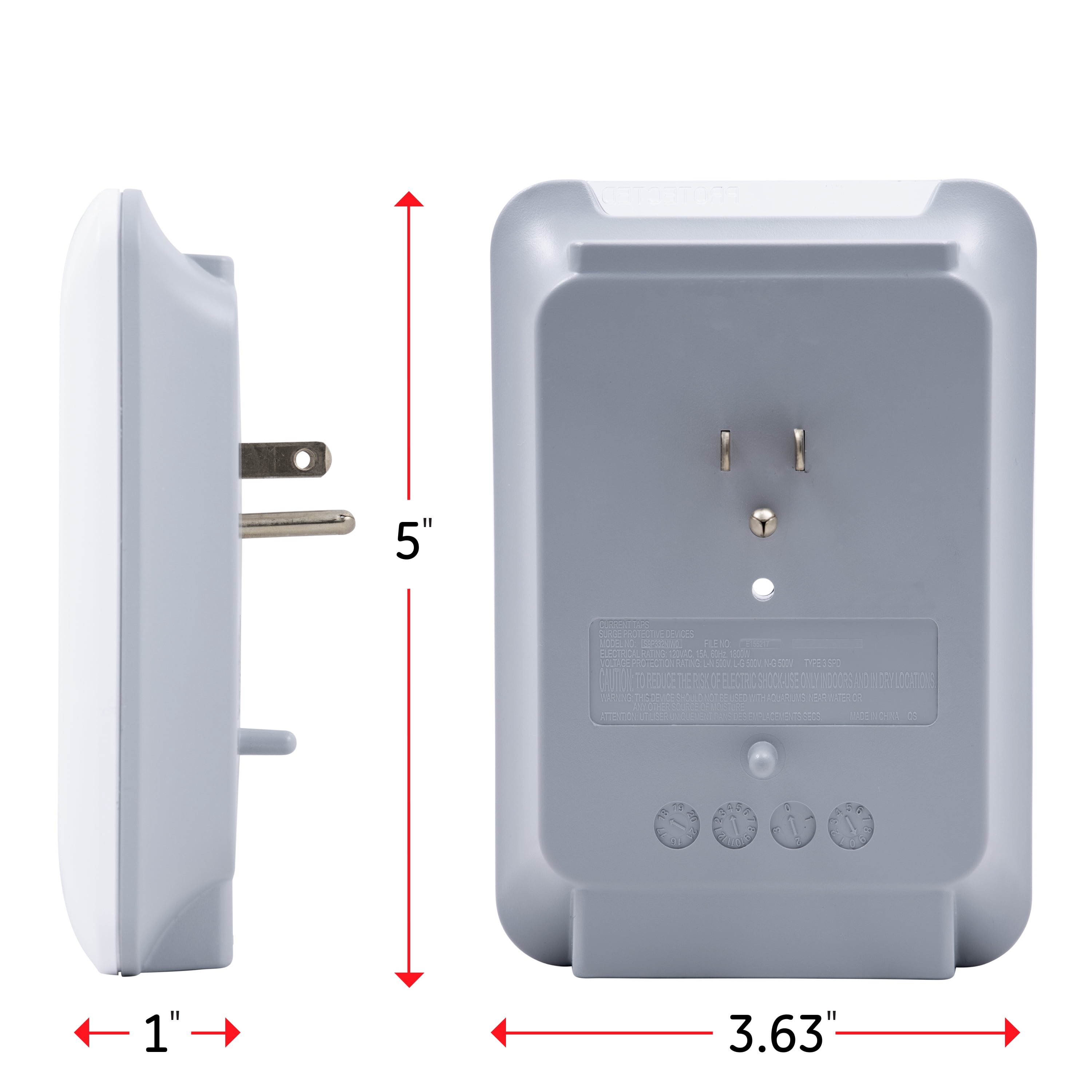 GE Pro 3-Outlet 2-USB Charging Station, Surge Protector, White, 33646