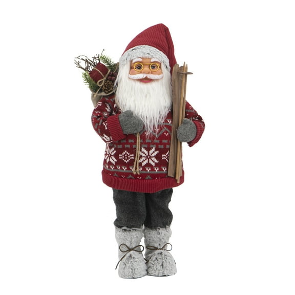 Classic Standing Santa Decoration, Perfect Christmas Figure for Indoor and Outdoor Holiday Decorating