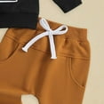 thumbnail image 6 of Baby Boy Girl Outfits Kids Boys Autumn Winter Round Neck Long Sleeve Elastic Waist 0-24M Everyday Outfit Set 2Pcs, 6 of 7