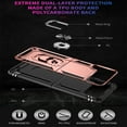thumbnail image 6 of Compatible with Samsung Galaxy Z Flip 4 Case,with 360 Ring Holder Kickstand Card case,Armor Military Grade Protection Hybrid Silicone TPU PC Rugged Case,Magnetic with Car Mount Phone Cover,Rosegold, 6 of 9