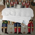 thumbnail image 2 of PRATYUS Nutcrackers 3-Piece Bedding Set Modern Soft Bedroom Decor Easy to Clean for All Seasons, Christmas, New Year - Peach Skin Velvet 87x68in, 2 of 8