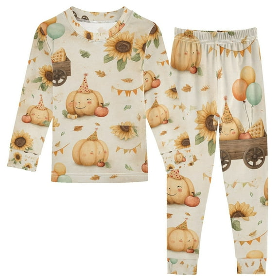 Boys Pajamas Girls Pajama Sunflower Celebration Pumpkin Cute Comfortable Cotton Two-piece Pajama Set