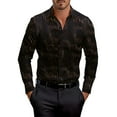 thumbnail image 2 of Dolkfu Button Down Spring Shirts for Men Striped Business Dress Shirt Long Sleeve Regular Fit Satin Mens Tshirt L, 2 of 5
