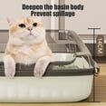 thumbnail image 6 of Kuroiy Cat Litter Box Semi Enclosed High Rim Splash Proof, Spacious Plastic Open Top Design, Scratch Leak Slip Resistant, Includes Matching Litter Scoop, 14.4x10.6x4.7in, 6 of 6