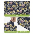 thumbnail image 4 of Vintage Flower Bar Stool Covers Set of 4, Yellow Spring Floral Leaf Pastoral Birds Navy Blue Stretch Bar Chair Covers with Backs, Removable Pub Counter Height Chair Cover for Kitchen Dining Room Cafe, 4 of 7