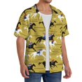 thumbnail image 2 of Fotbe Horsemen In Horseraces Camisa Estampada de Manga Corta para Hombre, Casual de Verano, Estilo Playero, Sin Arrugas-X-Large, 2 of 5