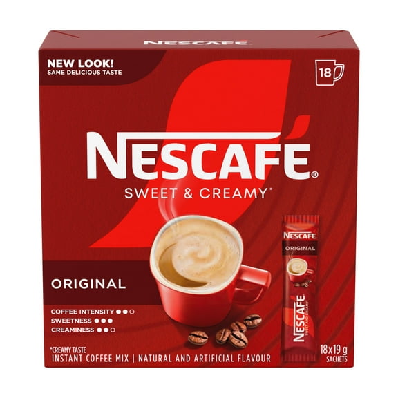 NESCAFE Mélange à café instantané Crémeux et sucré, contient café, colorant et sucre