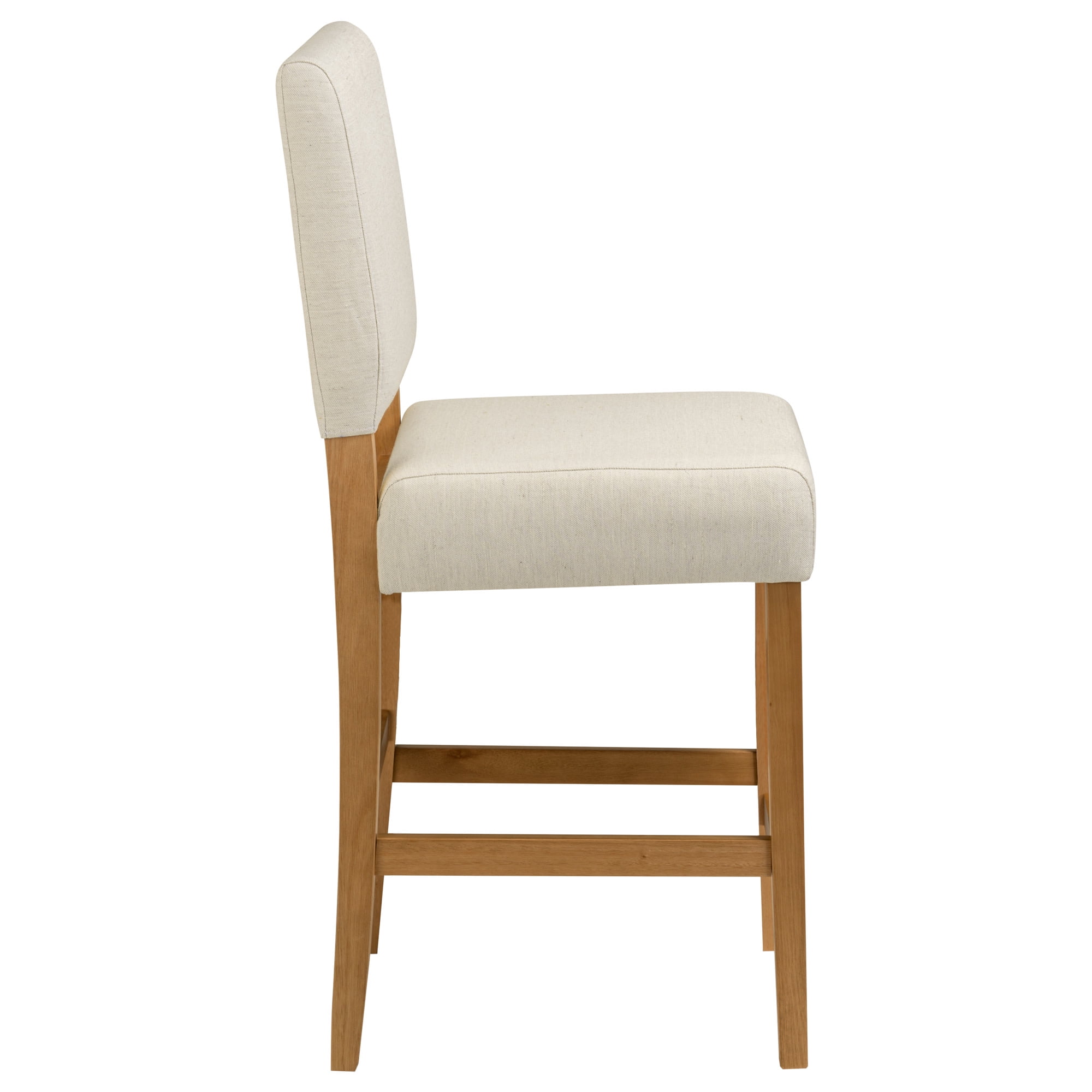 Solid Wood Counter Stool with Upholstered Back and Seat, 36-39 in. Counter Height, Set of 2