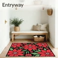 thumbnail image 3 of ODIKA 6'x9' Machine Washable Non-Slip Area Rug, Joyful Poinsettia Bloom Yuletide Flower Garden Entrance High Traffic Rug, Red, 733378, 3 of 7
