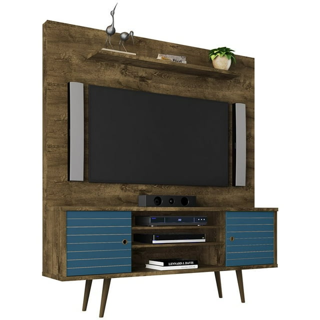 Manhattan Comfort Unité Murale Liberty 63" en Marron et Bleu Aqua
