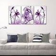 thumbnail image 2 of Canvas Wall Art Home Decor - Purple Flowers Painting Wood Inside 3 Panel for Living Room, 2 of 5