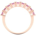 thumbnail image 5 of 2.61 ctw Wedding Band for Women - 14K Rose Gold Simulated Pink Diamond Stackable Eternity Ring, 5 of 6