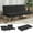 Black 1, variant on EBQOSK Sofa Bed with Armrest Two Holders Wood Frame, Stainless Leg, Futon Fabric Espresso