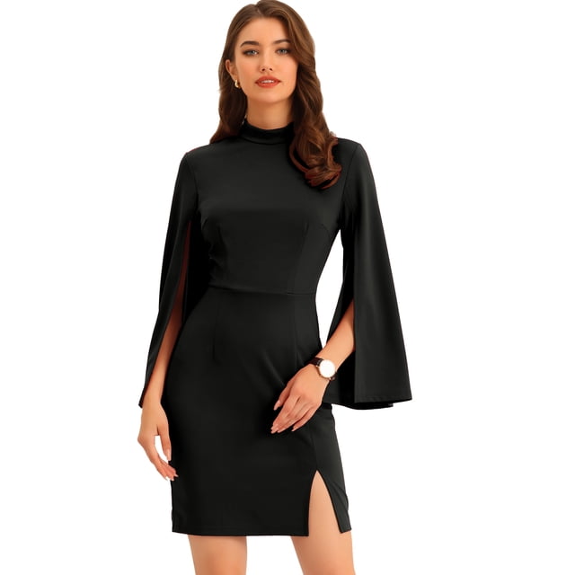 Vestido de Tubo Allegra K Mini Vestido Ajustado Negro XL