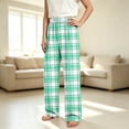 thumbnail image 6 of DxhmoneyHX Boys Plaid Pants Wide Leg Elastic Waist Loose Trouser Casual Loungewear Sleep Pant with Pocket Size 4-16 Years, 6 of 6